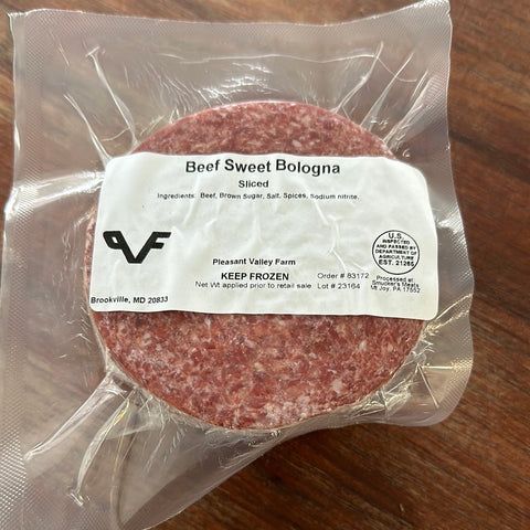 Sliced sweet beef bologna
